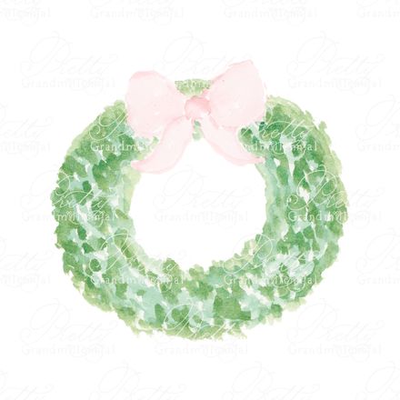 Preppy Light Pink Bow Wreath