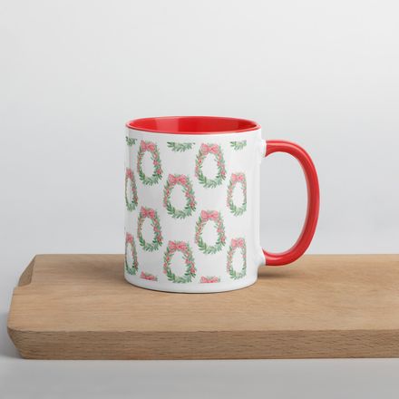 Preppy Christmas Wreath Mug