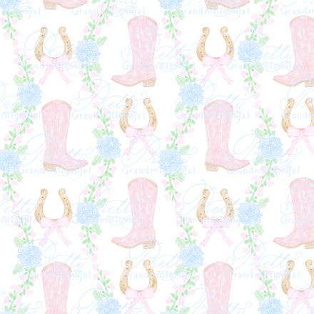 Pink Cowgirl Boots on White Background