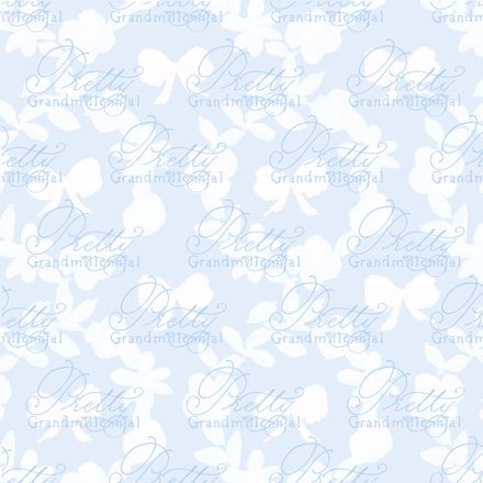 Preppy White Flower Wreaths with White Bows on Dusty Blue Background