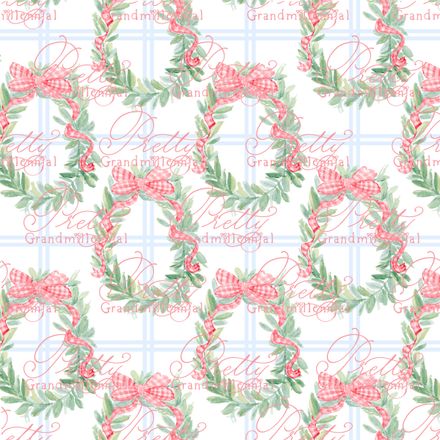Preppy Christmas Wreaths with Blue Plaid