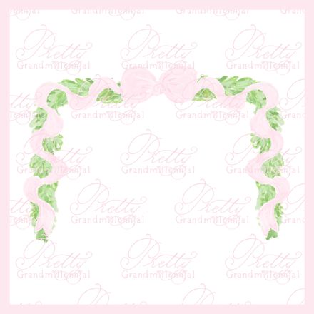 Preppy Bow Wreath Frame Pink Ribbon