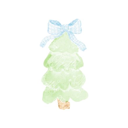 Preppy Christmas Tree with Blue Bow