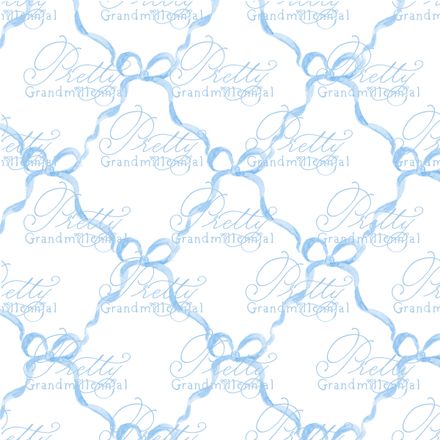 Watercolor Blue Ribbonerie Trellis