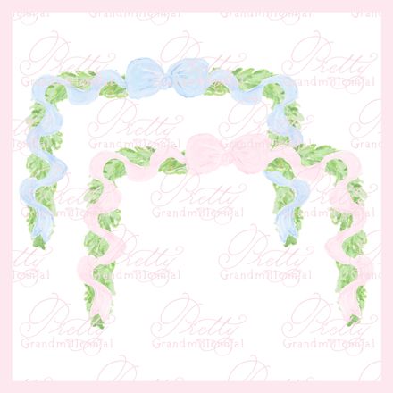 Preppy Bow Ribbon Garland Frame