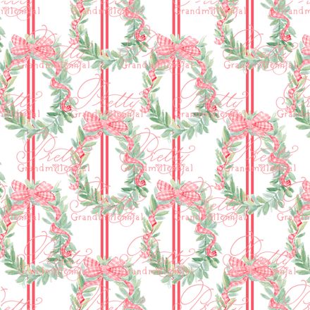 Preppy Christmas Wreaths with Red Stripes