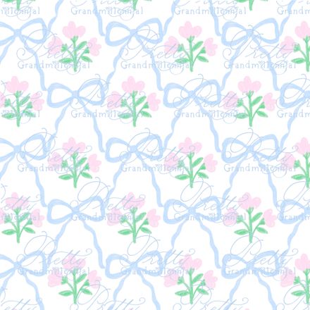 Preppy Coquette Bows and Floral Trellis