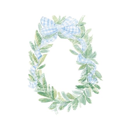 Preppy Blue Gingham Bow Wreath