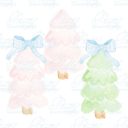 Preppy Christmas Trees with Bows