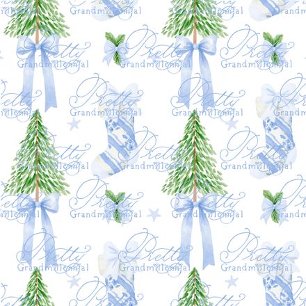 Preppy Blue Stockings Christmas Trees