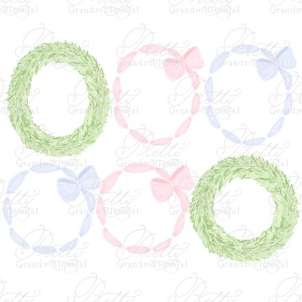 Preppy Blue &amp; Pink Bows Ribbon Wreaths