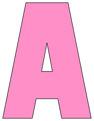 8X10.5  Inch Baby Pink Printable Letters A-Z, 0-9