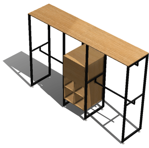 Modelo editable 3D Closet estilo Industrial