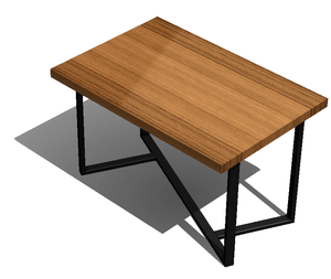 Modelo editable 3D Mesa estilo industrial