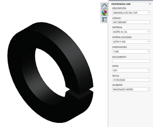 ARANDELA DE SEGURIDAD (PARAMÉTRICO)