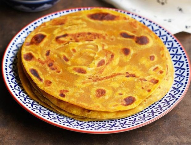 Sunita&#x27;s Kitchen - Red Pumpkin Soft Flat Bread (Parathas) 