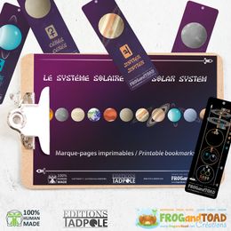 Marque-Pages Planètes Système Solaire / Bookmarks Solar System Planets - FROGandTOAD Créations