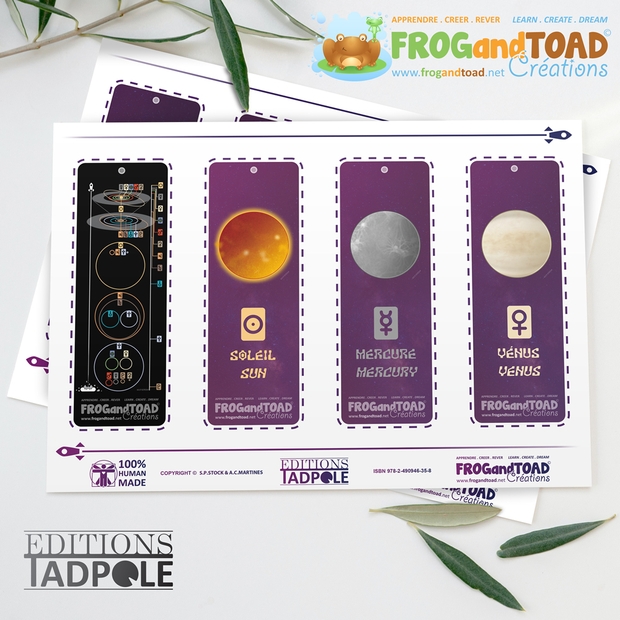 Marque-Pages Planètes Système Solaire / Bookmarks Solar System Planets - FROGandTOAD Créations