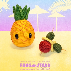 Ananas / Pineapple - Party Fruit - Marque-page / Bookmark - Amigurumi Crochet FROGandTOAD Créations