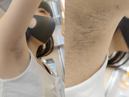 ロングヘアー美少女再び！相変わらずのギャップあり過ぎジョリ腋を超接写 A beautiful girl with long hair again!
