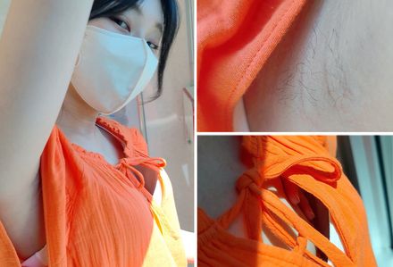 露出ギャルの放置腋毛と大胆チラ見せを超接写 Super close-up of exposed gals&#x27; neglected armpit hair
