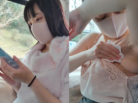 黒髪ロング美女の公然ワキ毛処理を超接写 Super close-up of a beautiful woman with long black hair publicly disposing of h