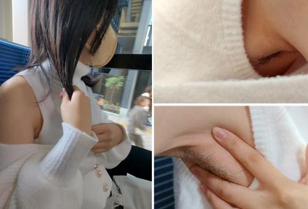 肩出し美少女の隙間から覗くまさかの腋毛を追跡超接写 Tracking the armpit hair of a beautiful girl with bare shoulders!