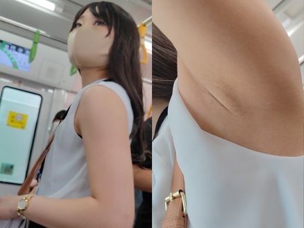 長身美人OLのツルワキ…と見せかけての油断ジョリ腋を超接写 A close-up of a tall beautiful office worker&#x27;s armpit... and hair!