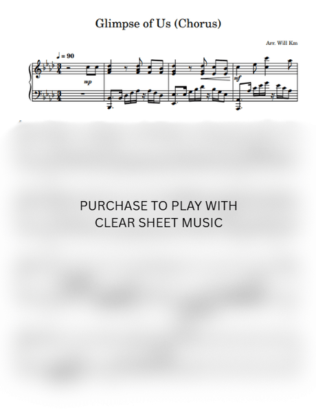 Glimpse Of Us (Chorus) Sheet Music
