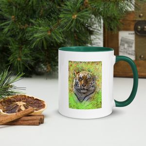 187 TIGER WHITE CERAMIC MUG WITH INSIDE COLOR 11 OZ