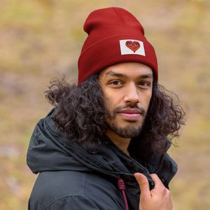 HEART CUFFED BEANIE ONE SIZE