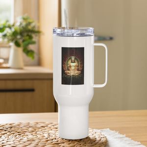 110 BUDDHA TRAVEL MUG WITH HANDLE 40 OZ