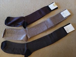 Riga Hosiery Italian Dress Socks – Black Brown &amp; Taupe - 3pr