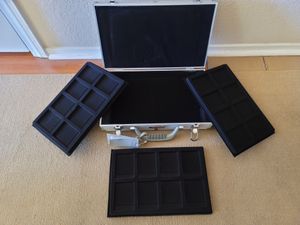 Lockable Hard Shell Organizer Briefcase w/ 3 Fitted Trays &amp; Key