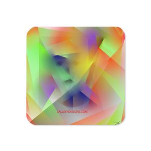 009 CUBEFACE CORK BACK COASTER 3.74 X 3.74