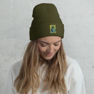 26 PEACOCK CUFFED BEANIE ONE SIZE
