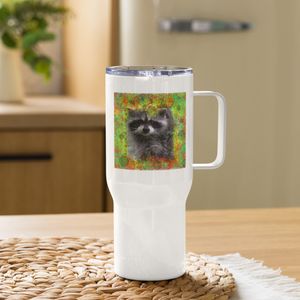 189 RACCOON TRAVEL MUG WITH HANDLE 25 OZ
