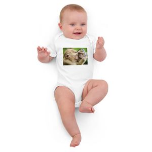 MONKEY LOOKING IN MIRROR ORGANIC COTTON BABY BODY SUIT