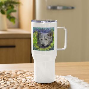 52 ESKIMO DOG TRAVEL MUG WITH HANDLE 25 OZ