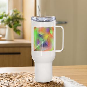 009 CUBEFACE TRAVEL MUG WITH HANDLE 40 OZ