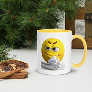 HANDS WHITE CERAMIC MUG WITH INSIDE COLOR 11 OZ