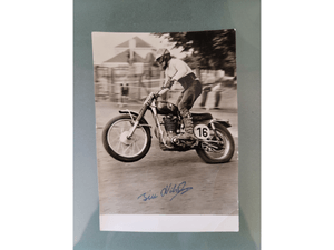 SIGNED Bill Nilsson Vintage 1960 World Champion Moto Cross Photo Postcard