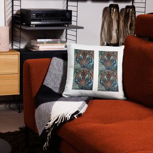 WORRISOME TIGER ALL OVER PRINT BASIC PILLOW CASE 18 X 18