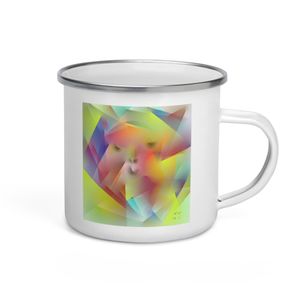 006 - CUBEFACE ENAMEL MUG 12 OZ