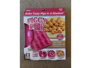 NEW Piggy Pop Silicone Pigs-in-Blankets Baker Kit BPA-Free