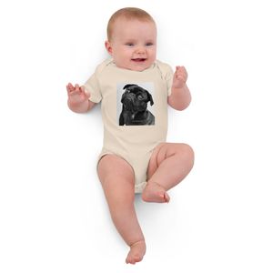 BLACK SMUG FACE PUPPY ORGANIC COTTON BABY BODY SUIT