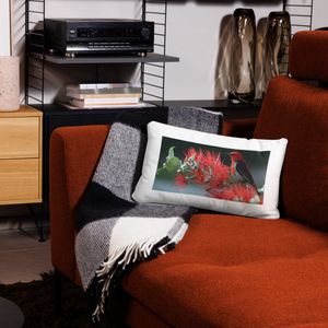 RED BLACK BIRD ALL OVER PRINT BASIC PILLOW CASE 20 X 12