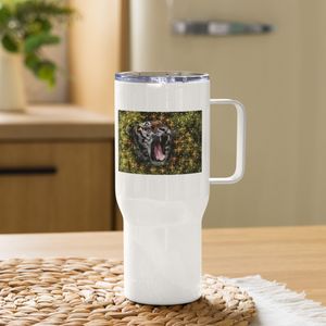 8 TIGER TRAVEL MUG WITH HANDLE 25 OZ