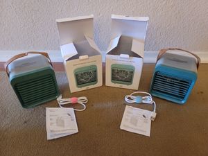 2pc Desktop Water Cooling Fans w/ USB Charging – NEW