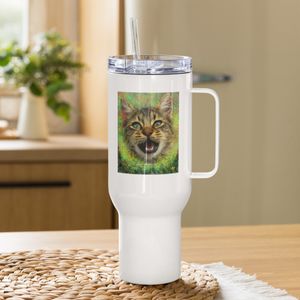 49 CAT TRAVEL MUG WITH HANDLE 40 OZ
